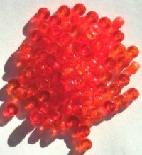 100 4x6mm Crow Beads Transparent Orange